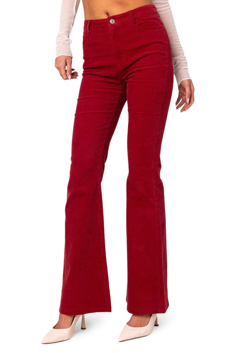 EDIKTED Tony Corduroy Flared Pants, Alternate, color, 