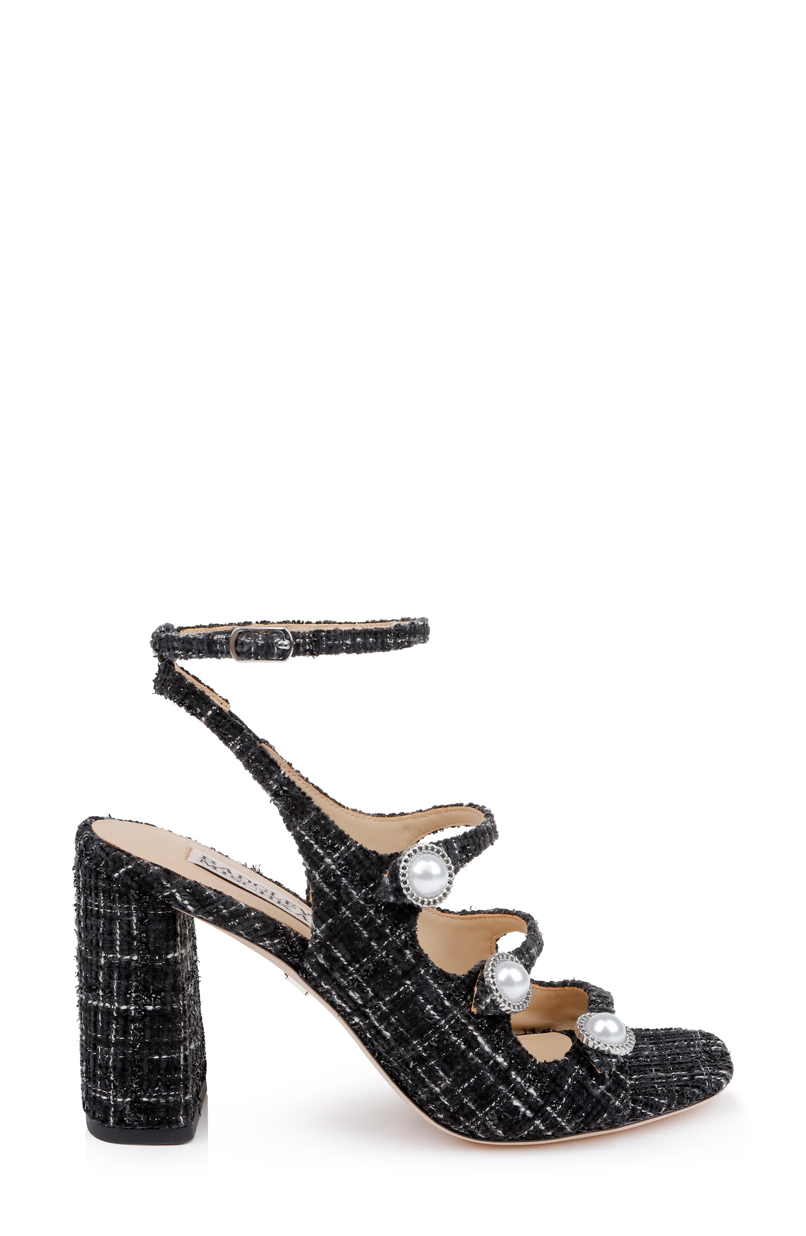 Badgley Mischka Collection Vella Ankle Strap Sandal, Alternate, color, Black Multi