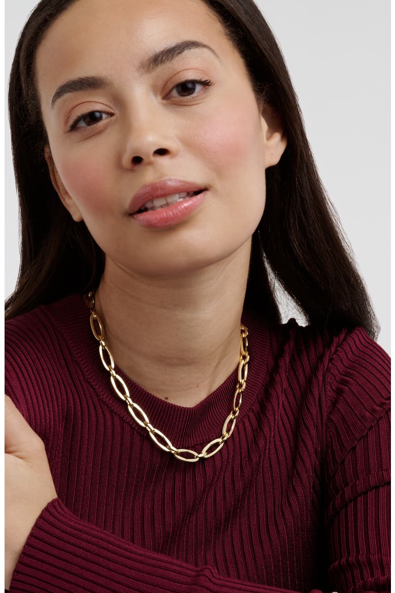 Shiya Crystal Shimmer Chain Necklace, Alternate, color, GOLD TONE / CLEAR CRYSTAL