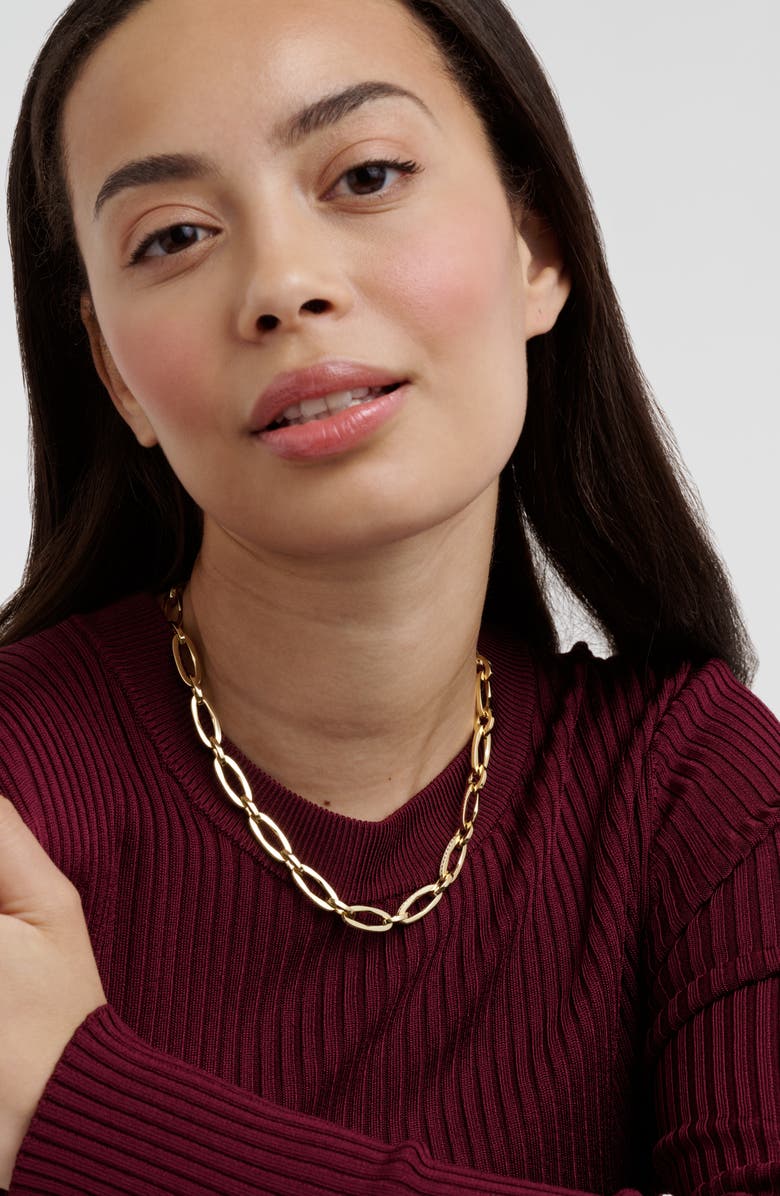 Ted Baker Shiya Crystal Shimmer Chain Necklace, Alternate, color, Gold Tone / Clear Crystal