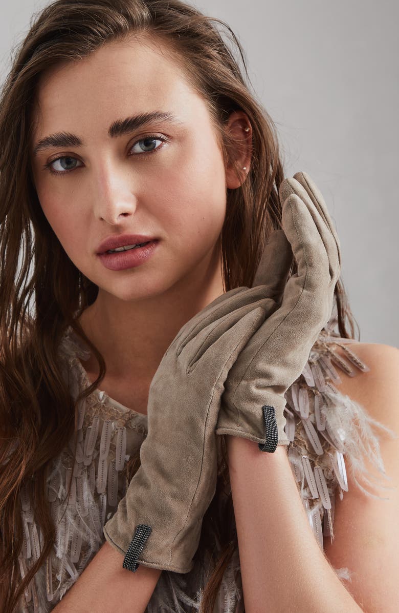 Brunello Cucinelli Suede gloves, Alternate, color, 