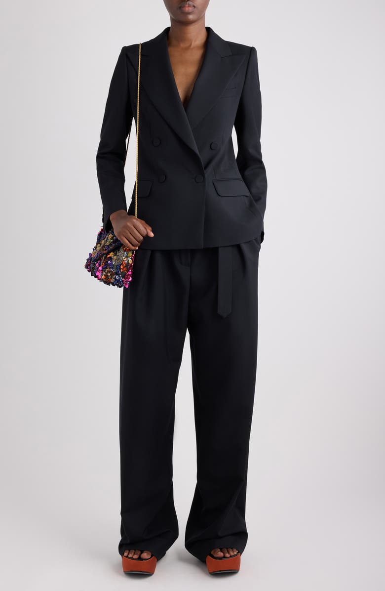 Dries Van Noten Wool & Mohair Twill Jacket, Alternate, color, Black