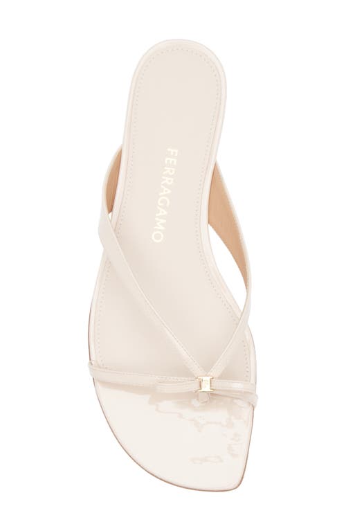 Ferragamo Women's Mini Bow Leather Flip-flops Sandal In Ballet