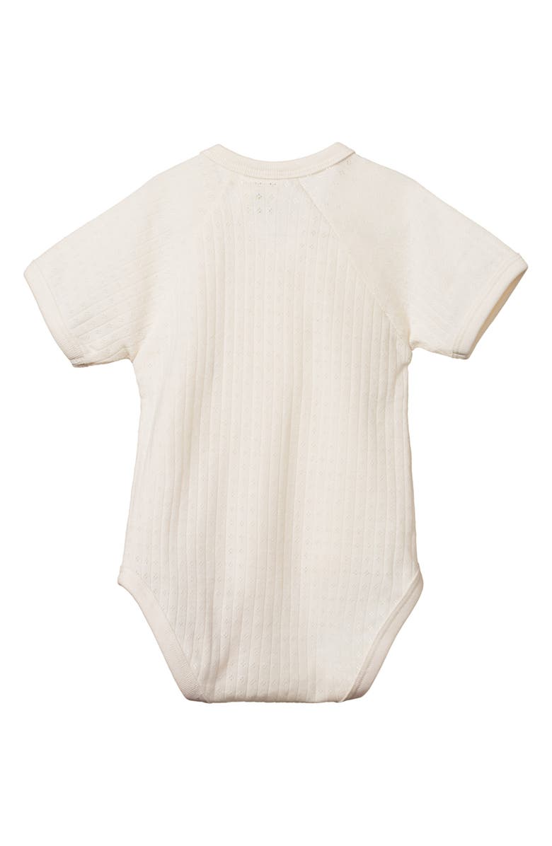 NATURE BABY Pointelle Faux Wrap Bodysuit, Alternate, color, Natural