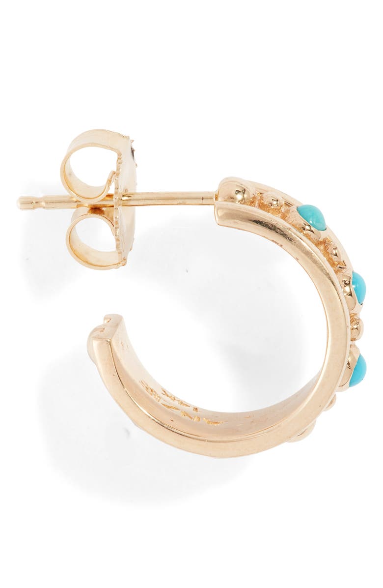 Anzie Dew Drop Marine Huggie Hoop Earrings, Alternate, color, Turquoise
