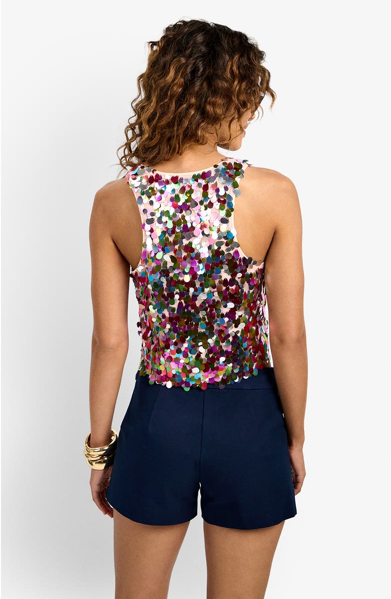 Trina Turk Nerissa Sequin Top, Alternate, color, Petal Paillettes
