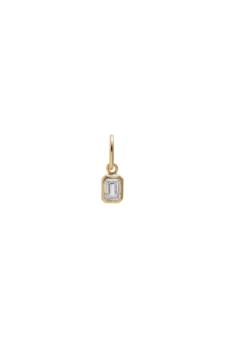 Lab Grown Diamond Emerald Bezel Dangling Charm 14K, Main, color, 14K Gold