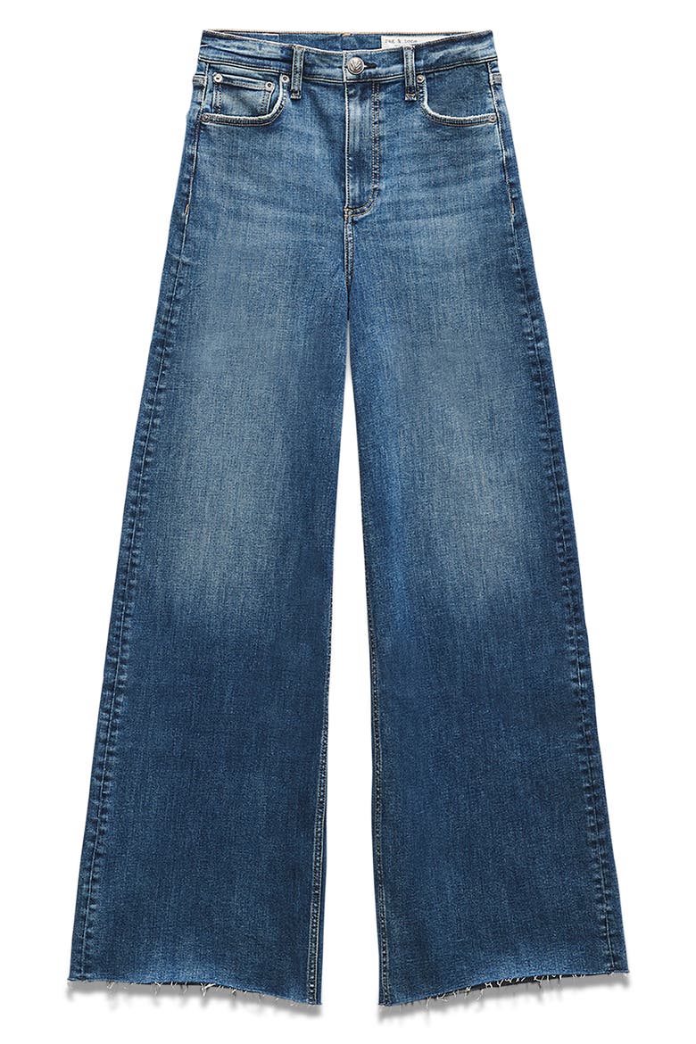 Flexi Sofie Raw Hem High Waist Wide Leg Jeans, Alternate, color, WILLOW