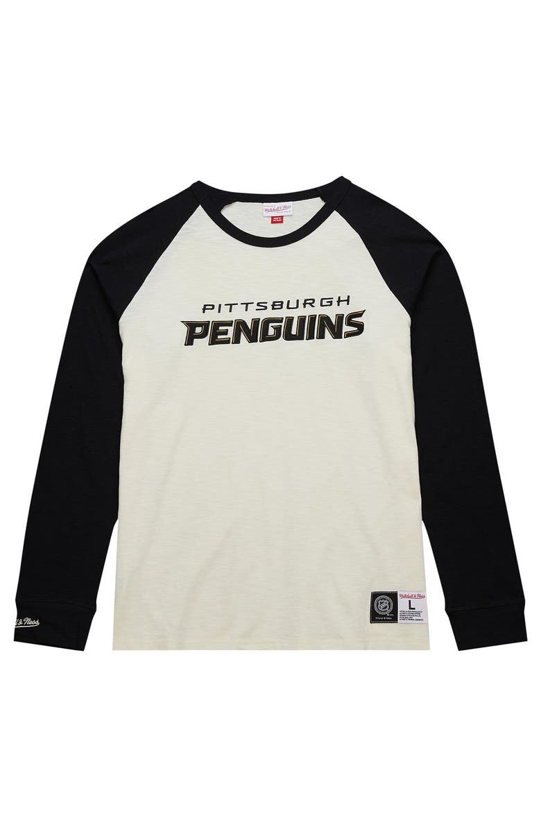 Mitchell & Ness Men's Mitchell & Ness Cream Pittsburgh Penguins Legendary Slub Vintage Raglan Long Sleeve T-Shirt, Alternate, color, Cream