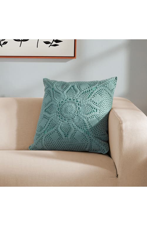 Roselli Trading Company Emma Crocheted Accent Pillow In Green