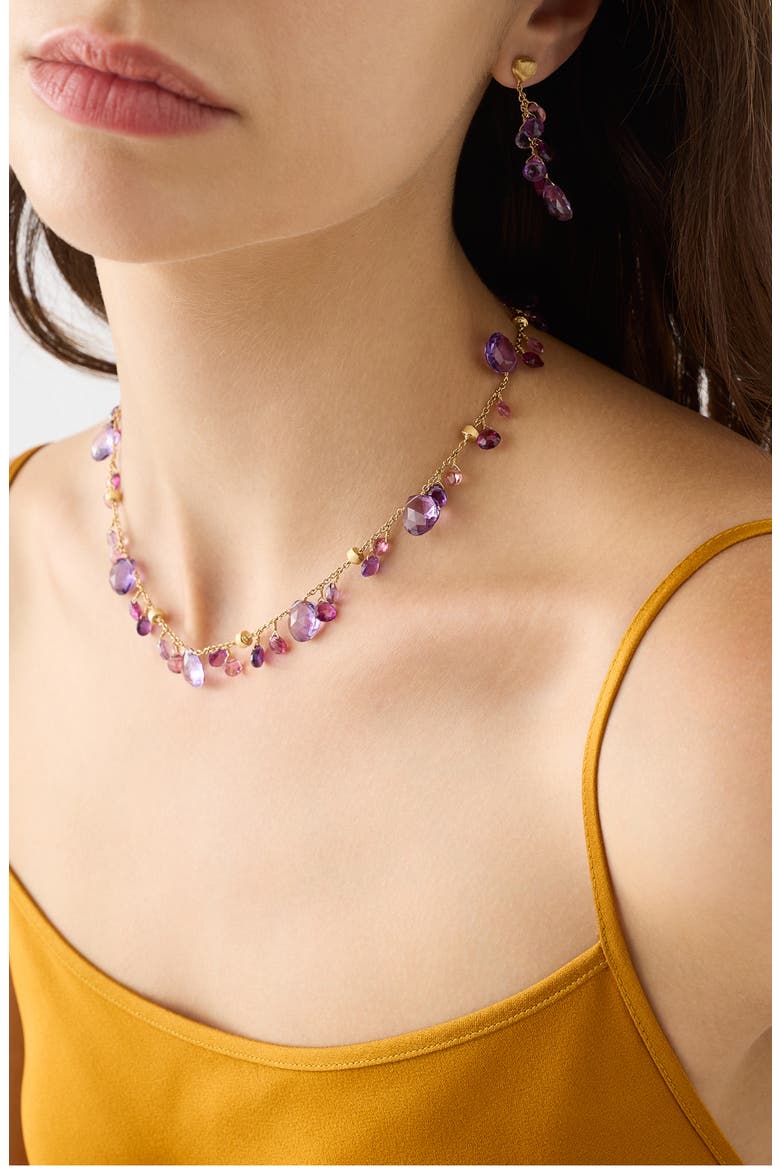 Paradise 18K Yellow Gold Semiprecious Stone Charm Necklace, Alternate, color, 18K GOLD