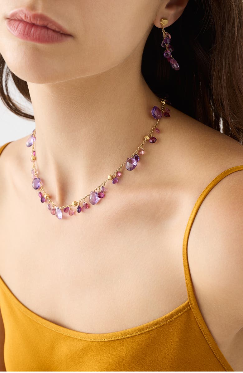 Marco Bicego Paradise 18K Yellow Gold Semiprecious Stone Charm Necklace, Alternate, color, 18K Gold