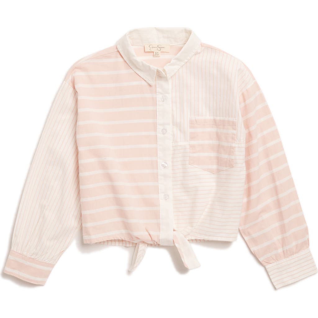 JESSICA SIMPSON JESSICA SIMPSON KIDS' TIE FRONT BUTTON-UP SHIRT