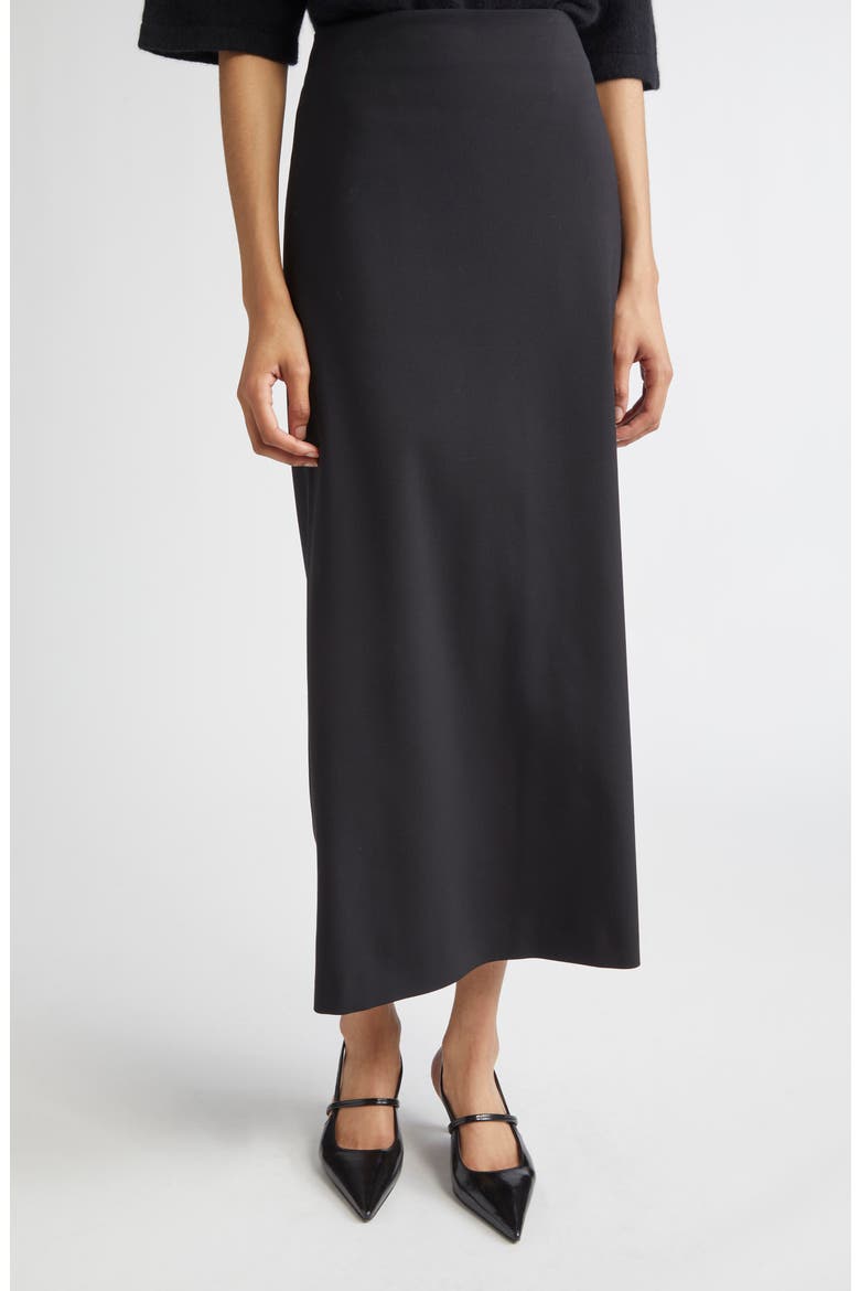 Samos Stretch Wool Grain de Poudre Pencil Skirt, Main, color, BLACK