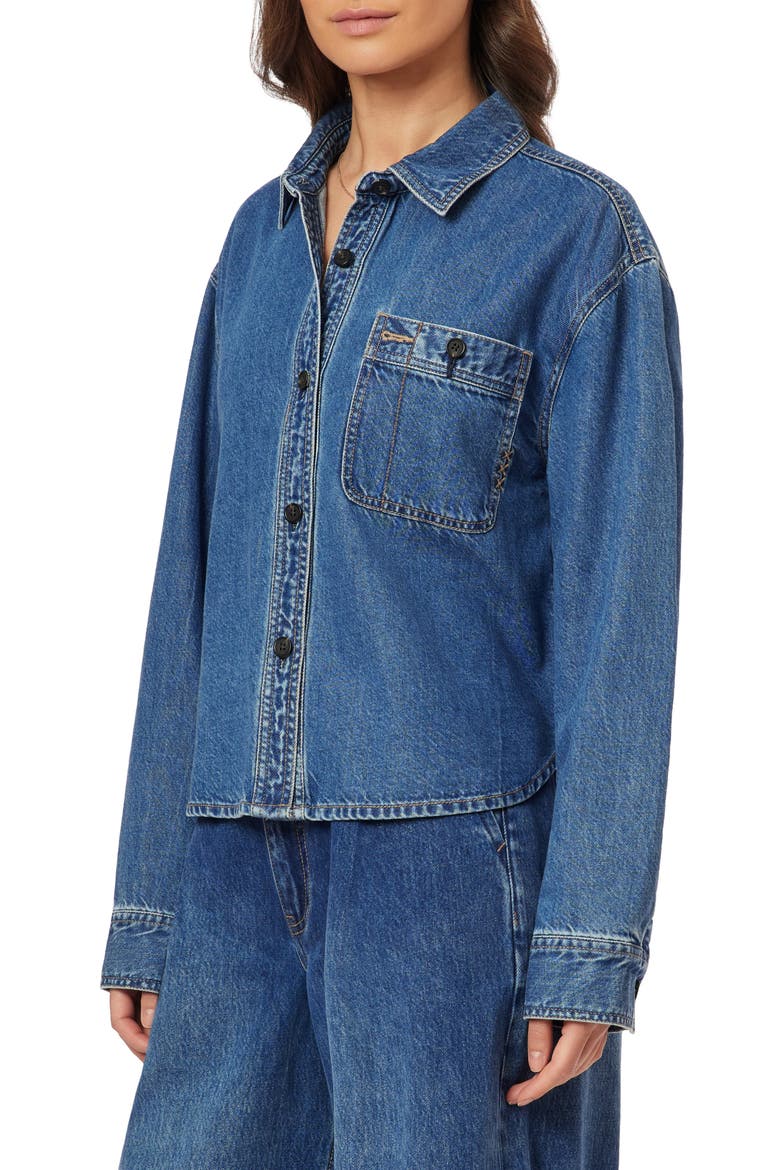 The Crop Denim Shirt, Alternate, color, TWO BRIDGES