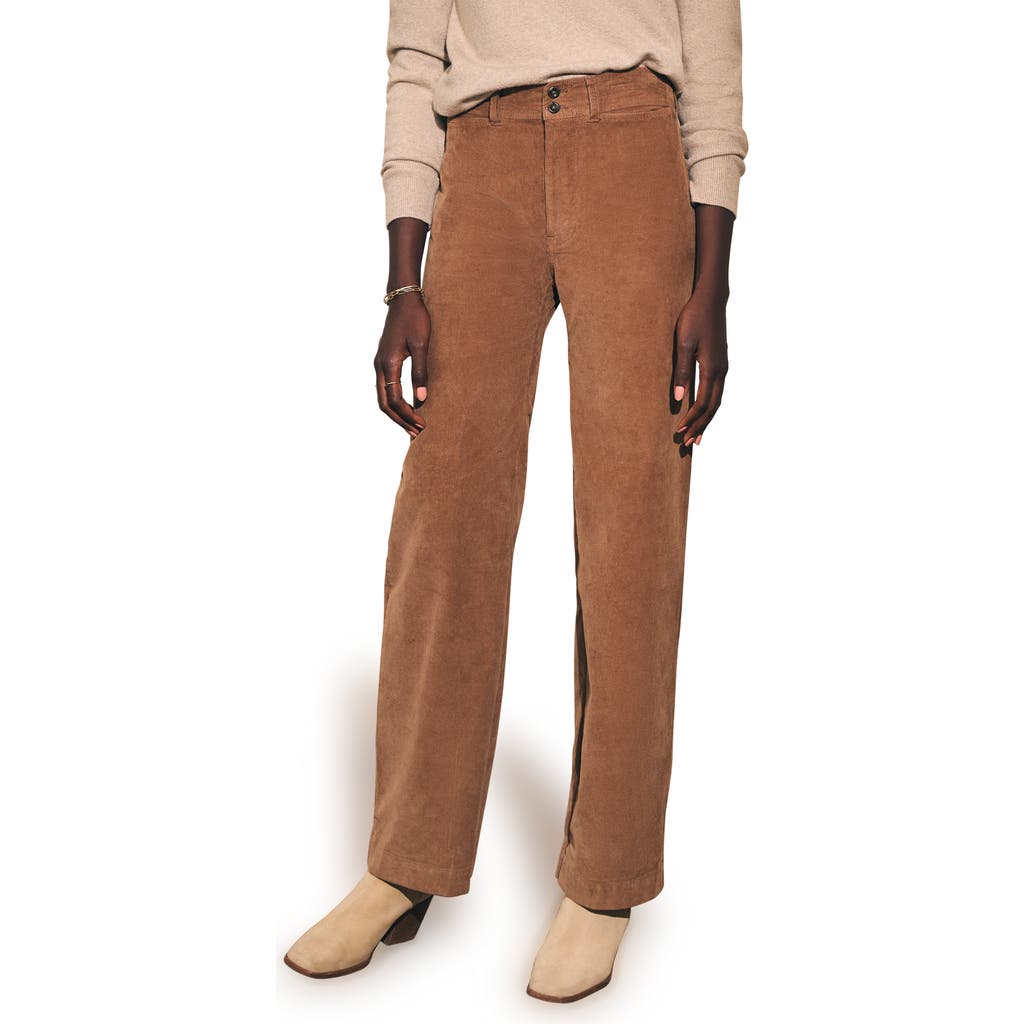 Faherty Corduroy Wide Leg Pants In Brown