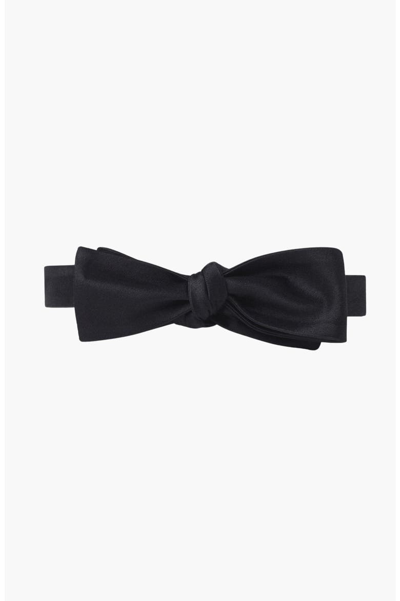 Satin Straight Bow Tie, Main, color, Black