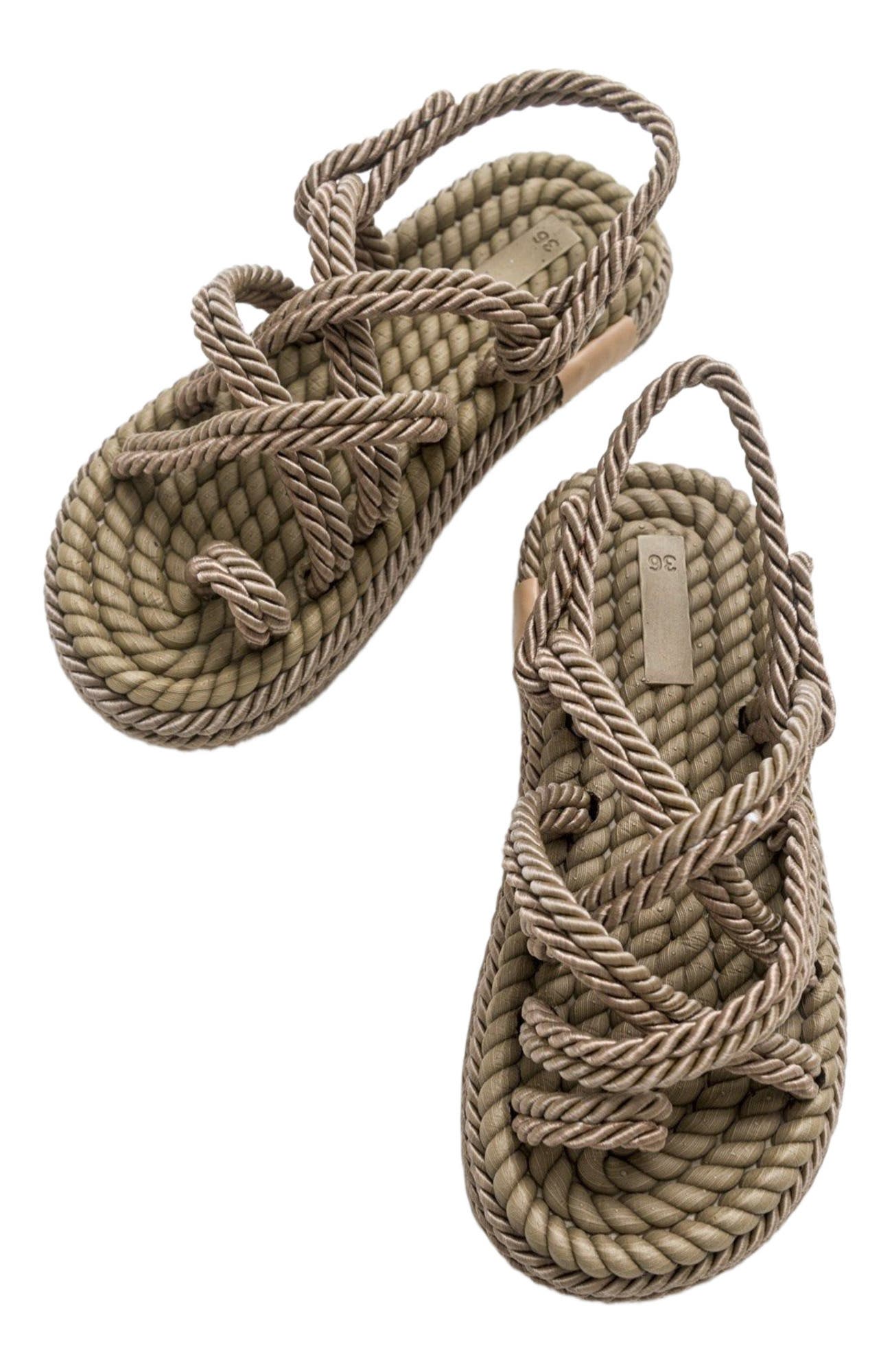 Prologue Shoes POMA Flat Sandal, Alternate, color, Dark Beige Faux Leather