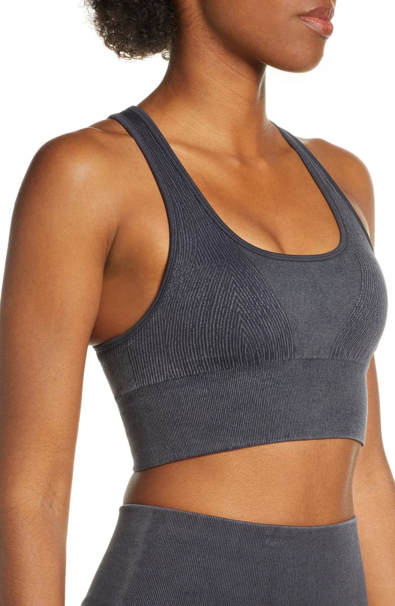 Soul by SoulCycle Miner Ribbed Seamless Longline Sports Bra, Alternate, color, 