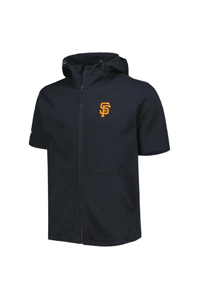 Men's Levelwear Black San Francisco Giants Recruit Full-Zip Short Sleeve Hoodie, Alternate, color, Black