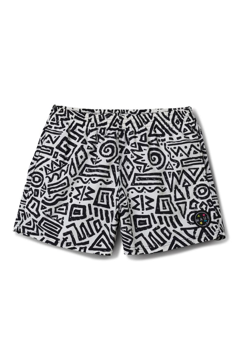 Party Rocker Volley Shorts, Main, color, WHITE/BLACK