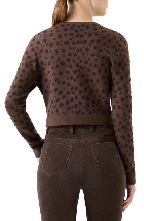 Akris Punto Abstract Dot Stretch Virgin Wool Cardigan In Brown