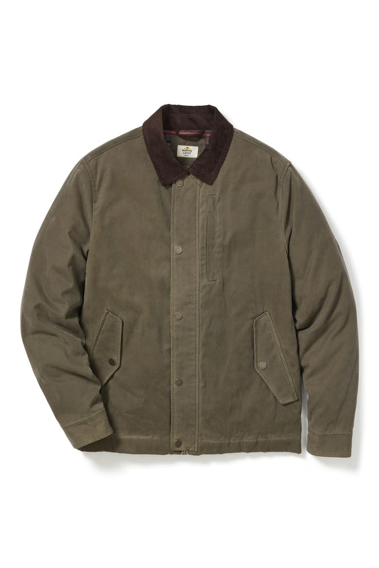 Waxed Canvas Barn Jacket, Alternate, color, OLIVE