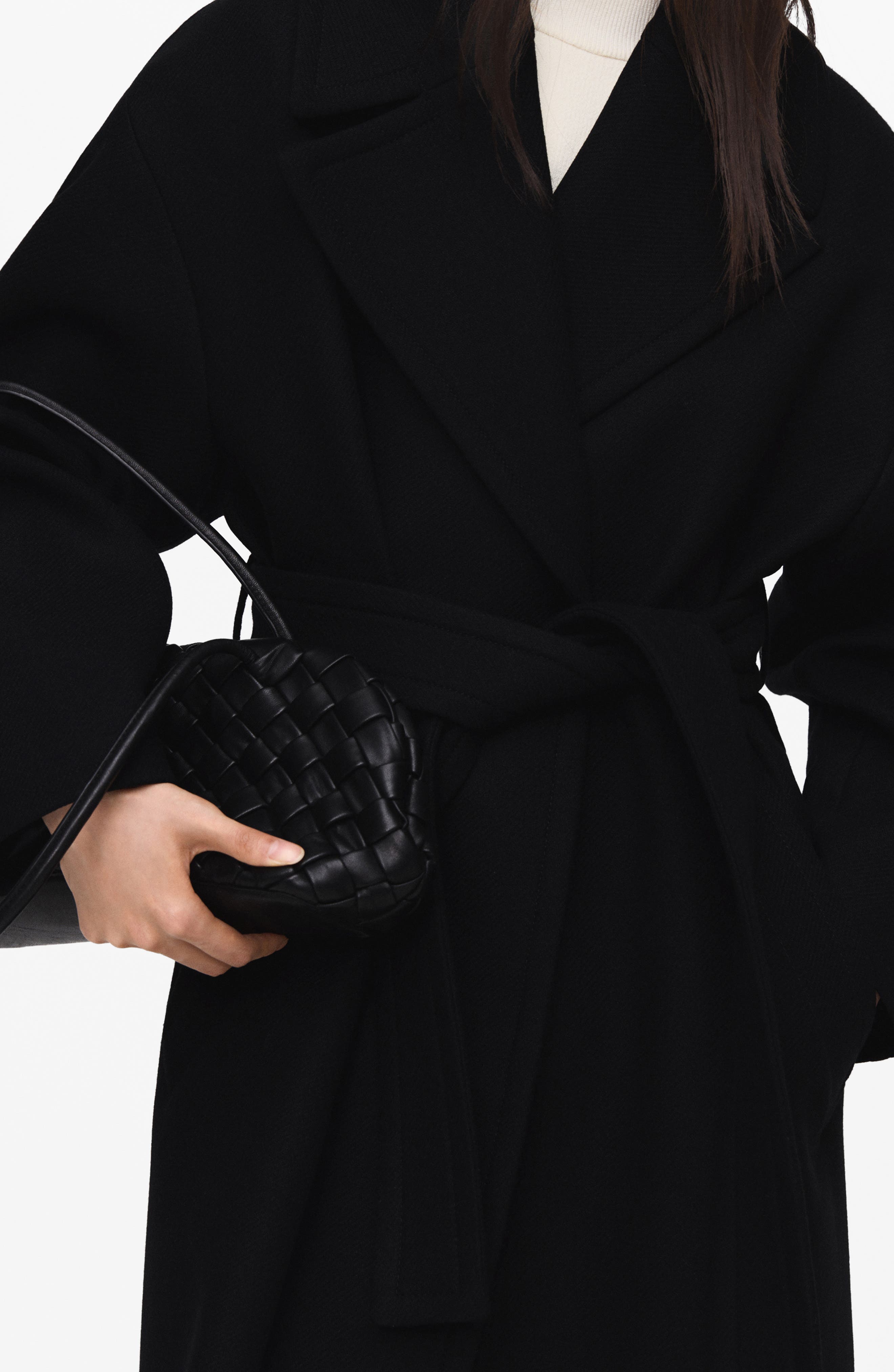 Женские MANGO Belted Wool Blend Coat — фото 6