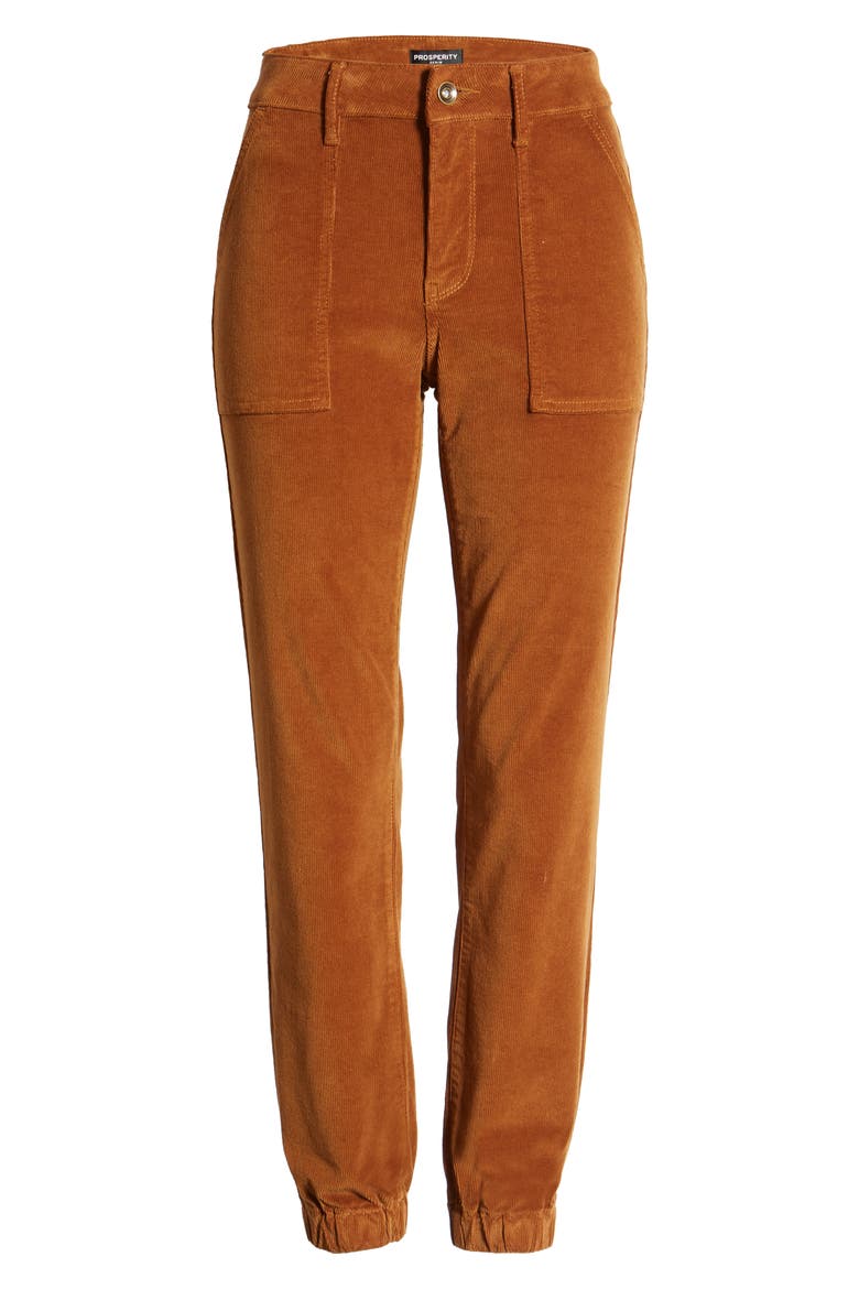 Corduroy Jogger Pants, Alternate, color, BROWN