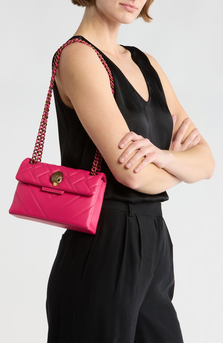 Kurt Geiger London Mini Kensington Quilted Convertible Shoulder Bag, Alternate, color, Pink Comb
