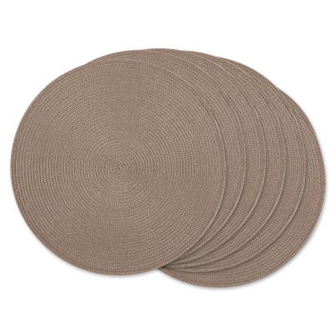 Round PP Woven Placemat Set/6, 15" Dia