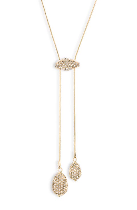 Pavé Pendant Adjustable Lariat Necklace