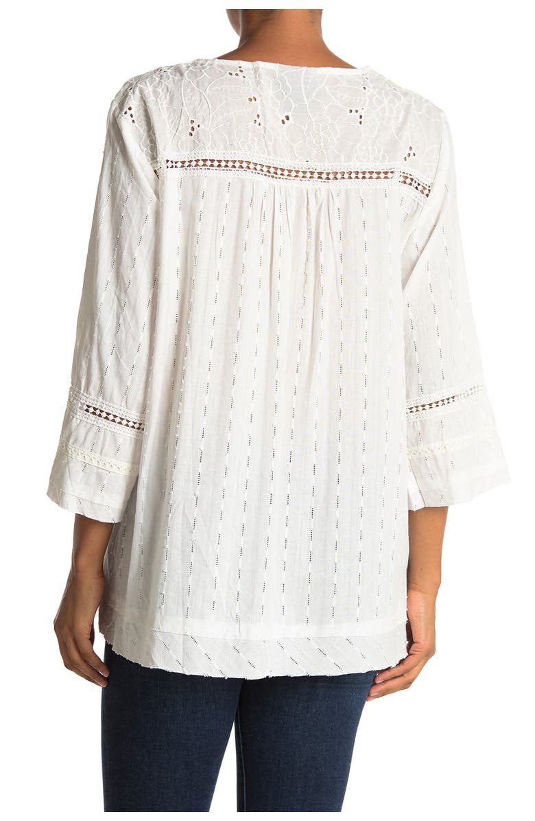 Forgotten Grace Button Front Eyelet Tunic, Alternate, color,