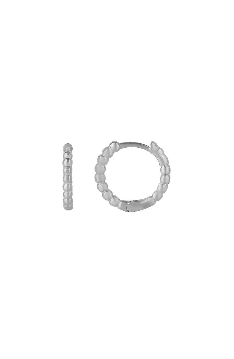 Spero London Bead Hoop Sterling Silver Earring, Main, color, Silver