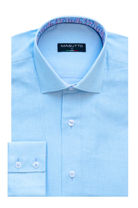 Cosimo Linen Button-Up Long Sleeve Shirt