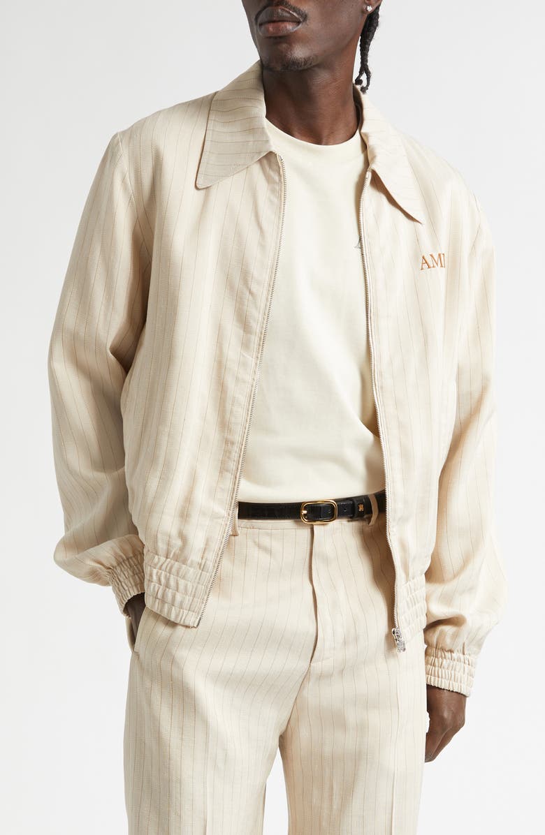 AMIRI Stripe Blouson Jacket, Main, color, Alabaster Archived