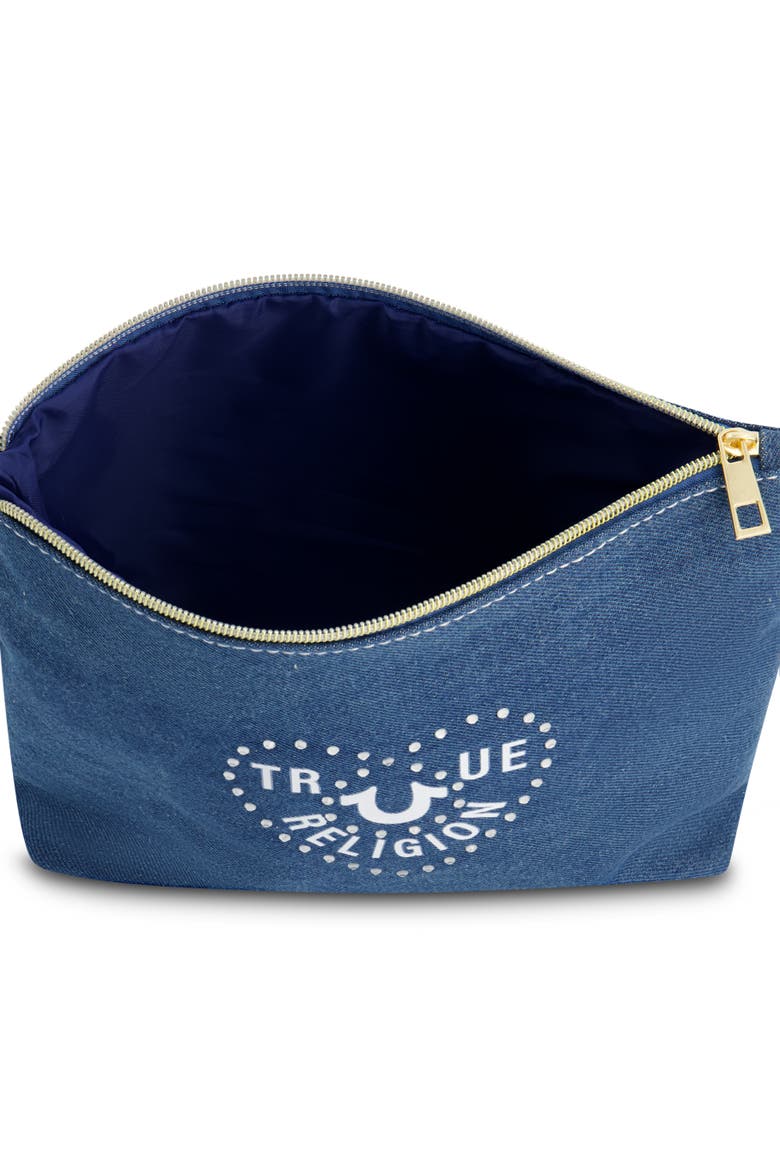 Cosmetic Bag with Side Pocket, Alternate, color, DENIM