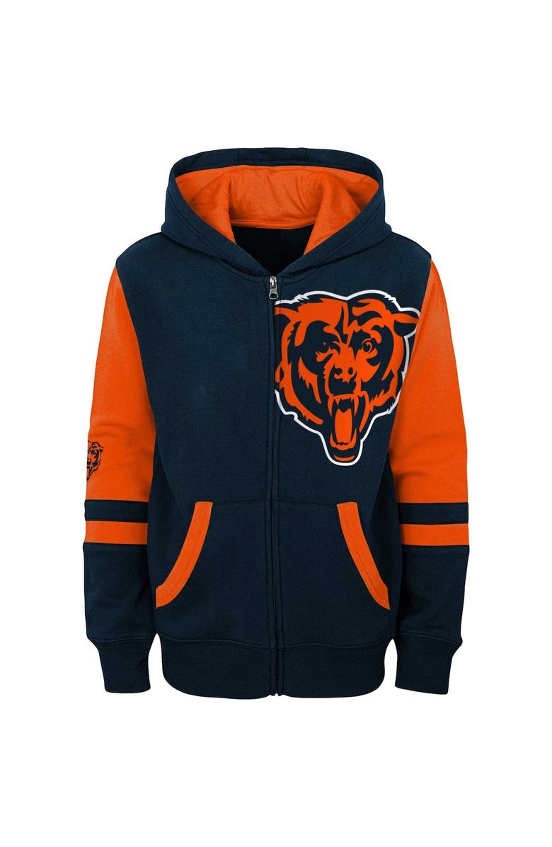 Outerstuff Youth Navy Chicago Bears Colorblock Full-Zip Hoodie, Alternate, color, Navy
