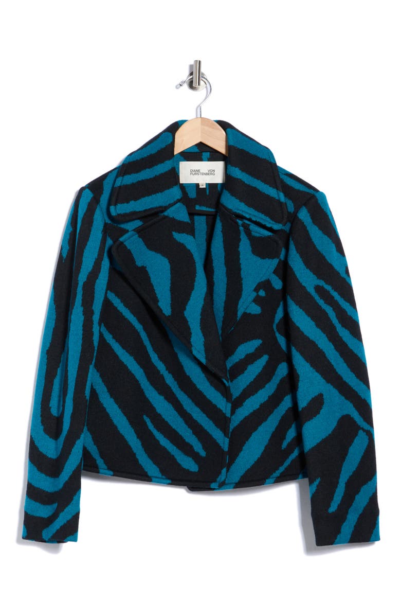 Yilia Wool Blend Coat, Alternate, color, ZEBRA INDIAN GREEN LG