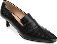 Journee Collection Celina Croc Embossed Loafer Pump - Wide Width Available