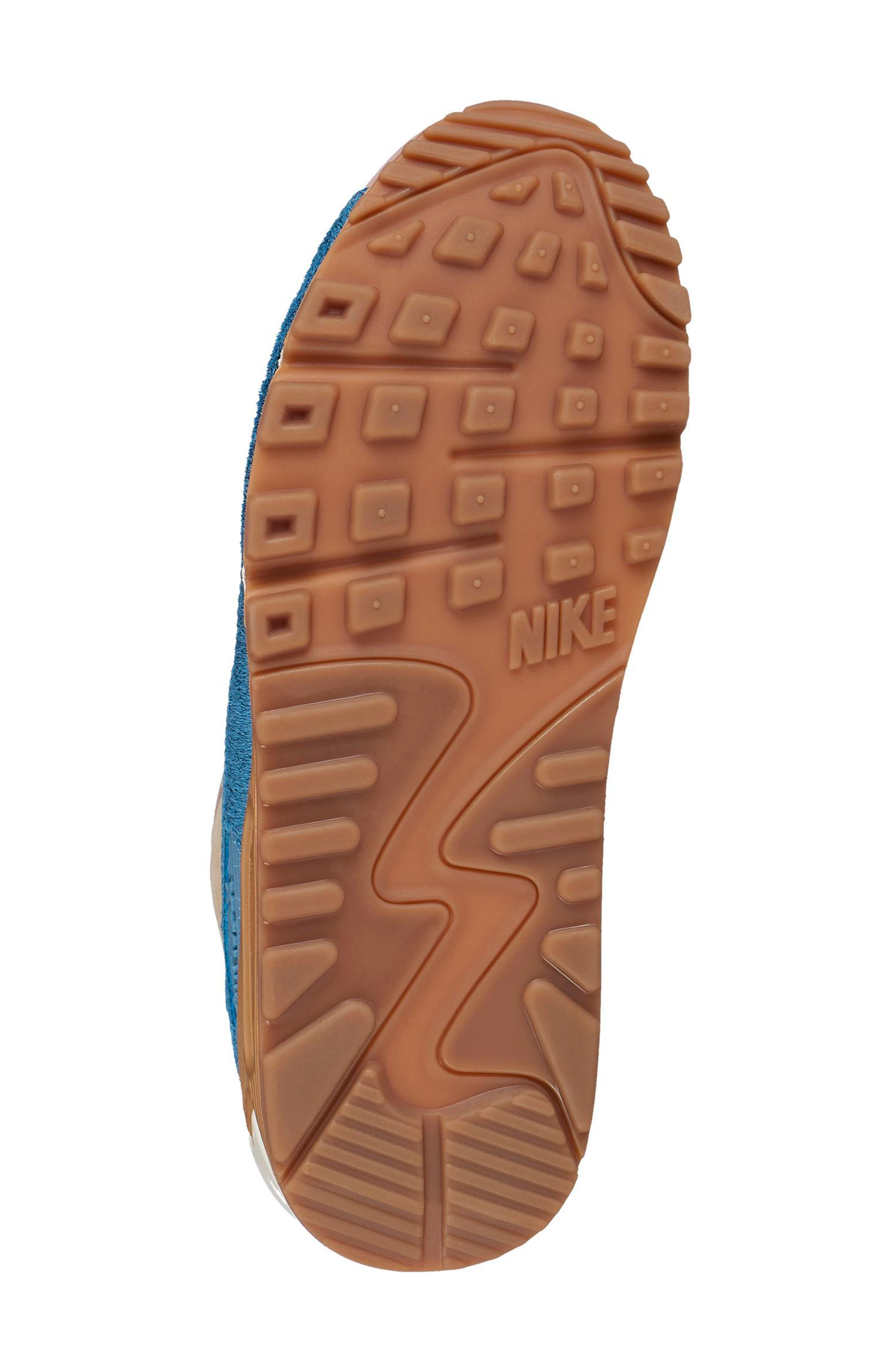 Air Max 90 LX Sneaker, Alternate, color, MUSHROOM/ SMOKEY BLUE