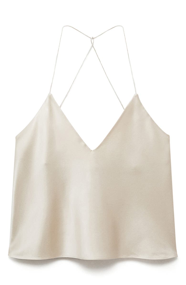 MANGO Stretch Silk Pajama Camisole, Alternate, color, Light/ Pastel Grey