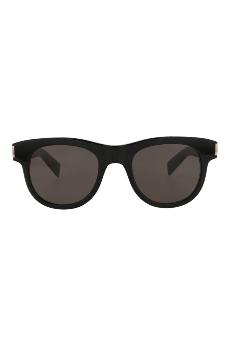 51mm Novelty Round Sunglasses, Main, color, BLACK