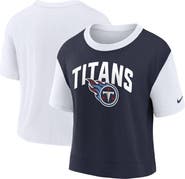 Nike Women's Nike White/Navy Tennessee Titans High Hip Fashion T-Shirt