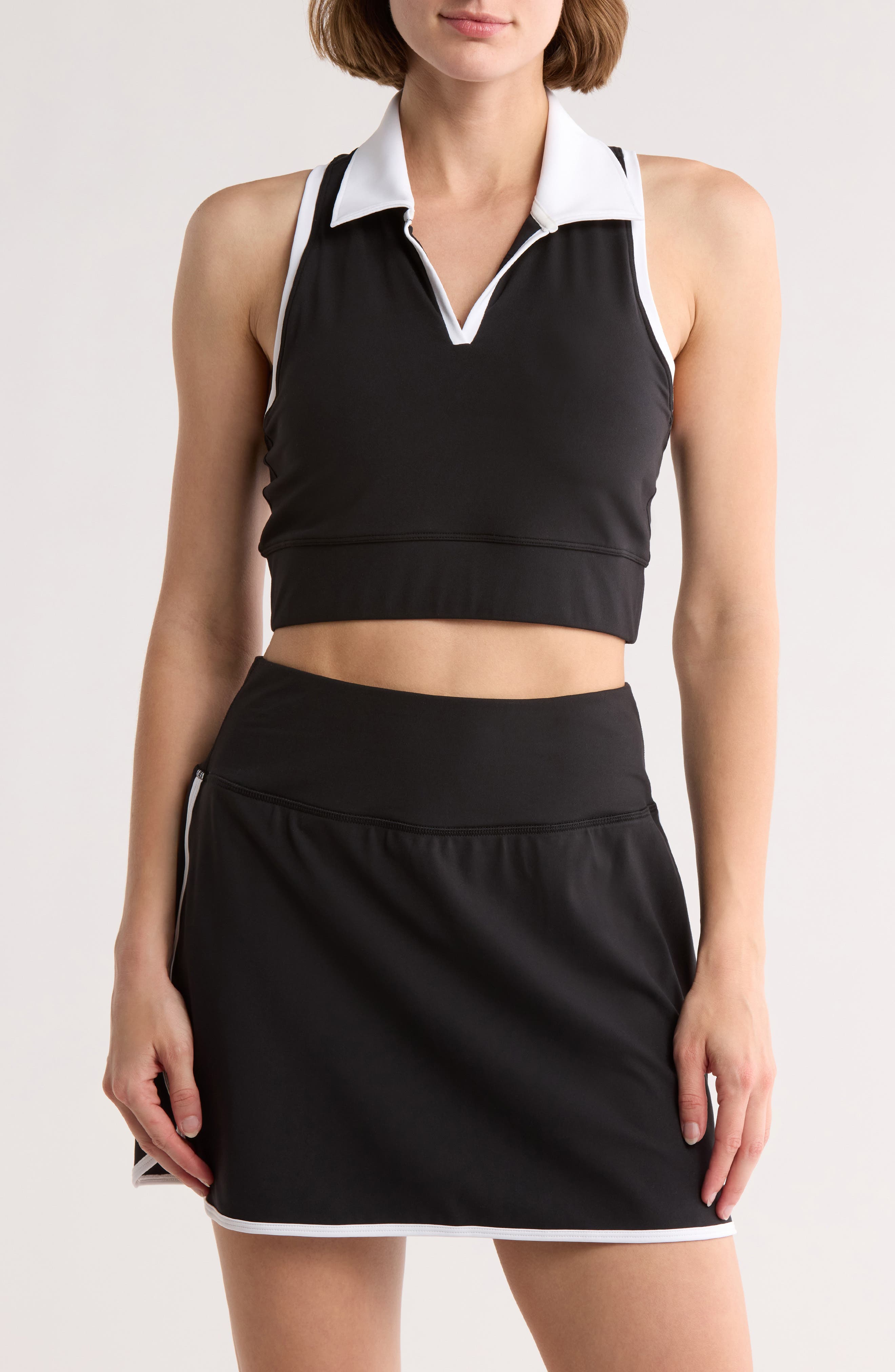 90 DEGREE BY REFLEX Lux Cute League Polo Crop Tank