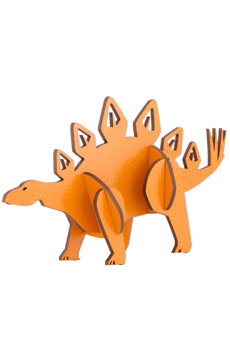 Little & Wood Woodlet Stegosaurus, 3D Wooden Kit Set, Ages 6+, Main, color, Multicolored