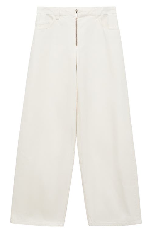 Mango Hunter Wide Leg Jeans In White