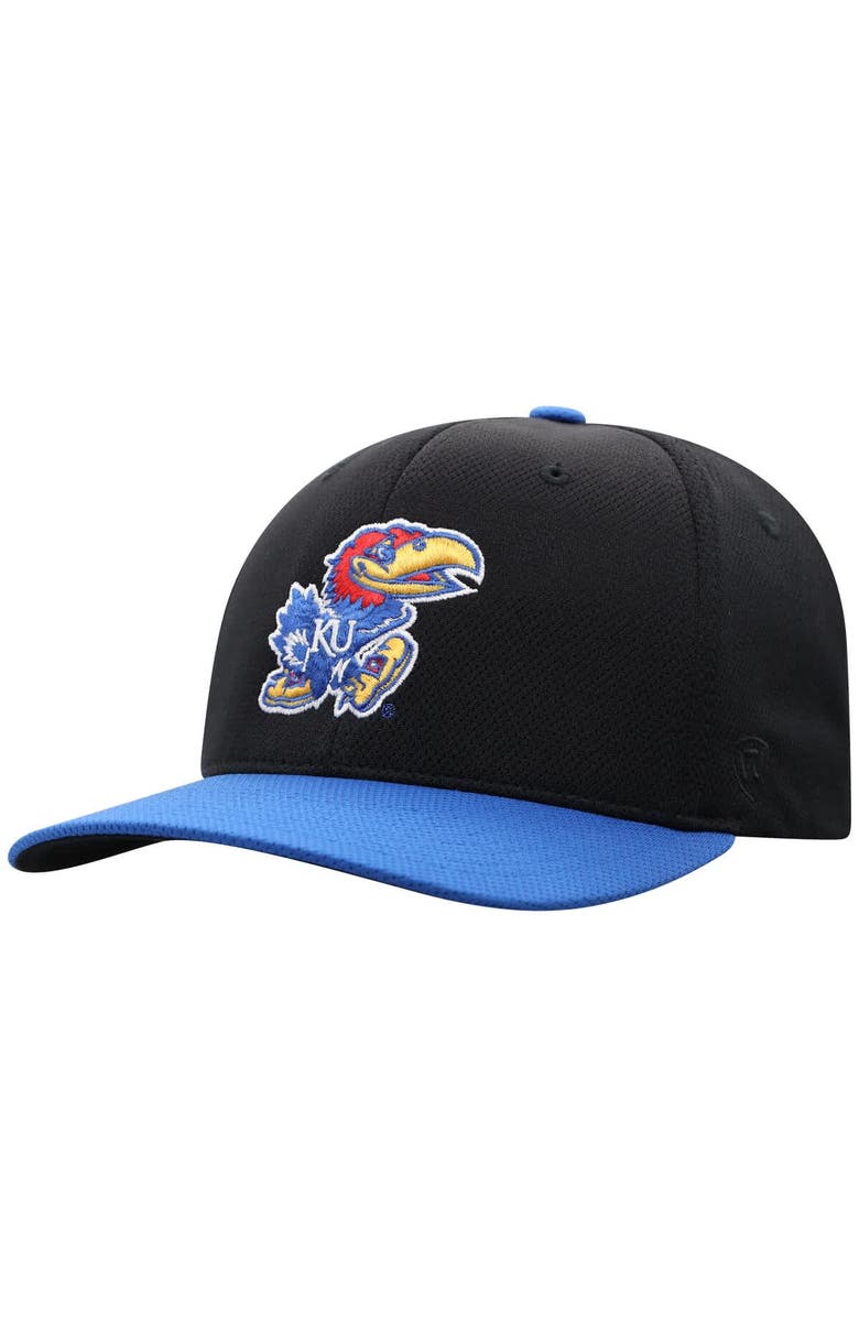 TOP OF THE WORLD Men's Top of the World  Black Kansas Jayhawks Reflex Fitted Hat, Alternate, color, Black