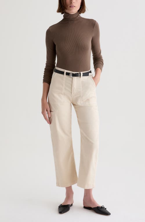 Ag Saige High Waist Ankle Wide Leg Corduroy Pants In Neutral