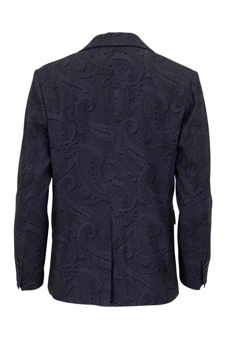 Crochet Paisley Womens Tailored Blazer, Alternate, color, CROCHET PAISLEY CAVIAR